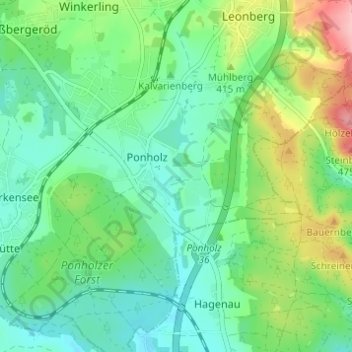 Schwarzhof topographic map, elevation, terrain