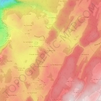 L'Embossieux topographic map, elevation, terrain