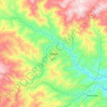 Tejutla topographic map, elevation, terrain