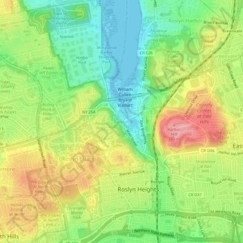 Roslyn topographic map, elevation, terrain