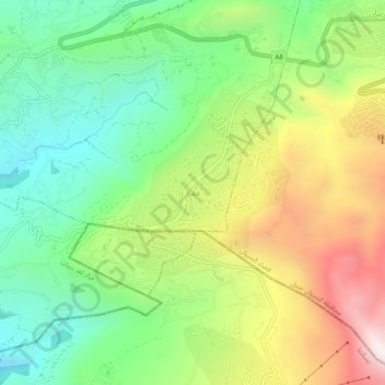 Faqra topographic map, elevation, terrain