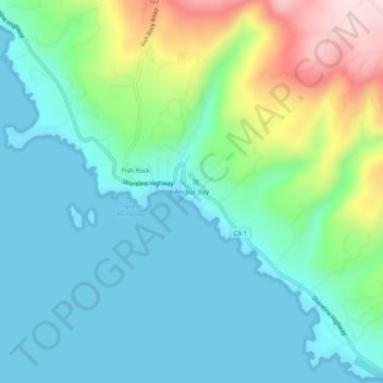 Anchor Bay topographic map, elevation, terrain