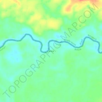 Arica topographic map, elevation, terrain