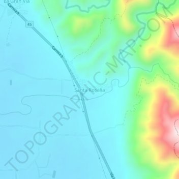 Santa Rosalia topographic map, elevation, terrain