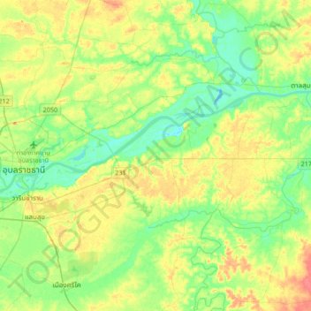Tha Chang topographic map, elevation, terrain