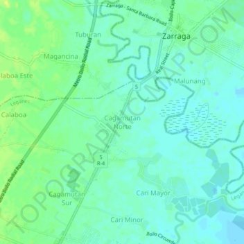 Cagamutan Norte topographic map, elevation, terrain