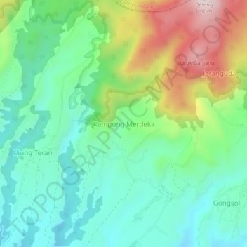 Kampung Merdeka topographic map, elevation, terrain