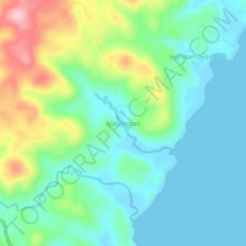 Anibongan topographic map, elevation, terrain