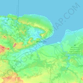 Matanzas topographic map, elevation, terrain