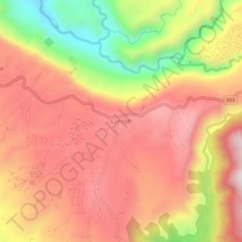 Lanise topographic map, elevation, terrain
