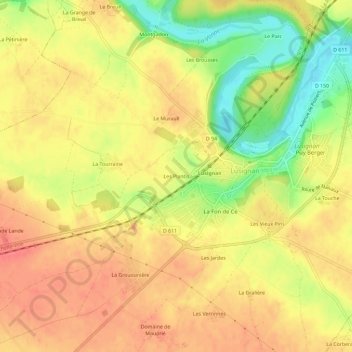 Les Plantis topographic map, elevation, terrain