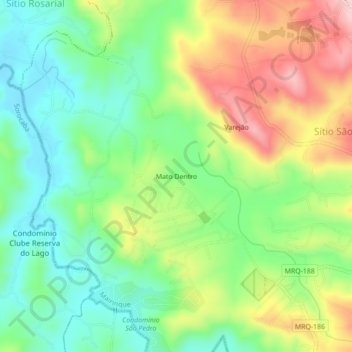 Mato Dentro topographic map, elevation, terrain