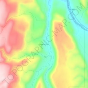 Grahams Place topographic map, elevation, terrain