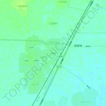 Bajiecun topographic map, elevation, terrain