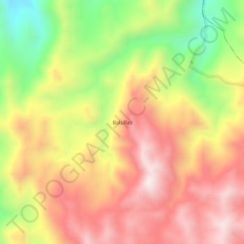 Balsillas topographic map, elevation, terrain