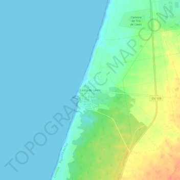 Costa de Lavos topographic map, elevation, terrain