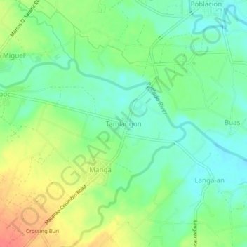 Tamlangon topographic map, elevation, terrain