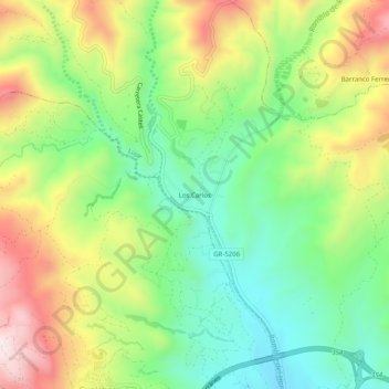 Los Carlos topographic map, elevation, terrain