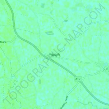 Wigtoft topographic map, elevation, terrain