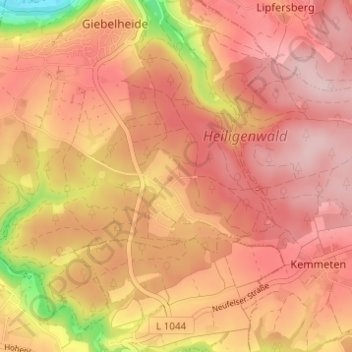 Waldzimmern topographic map, elevation, terrain