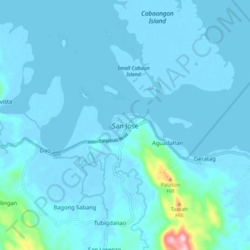 San Jose topographic map, elevation, terrain