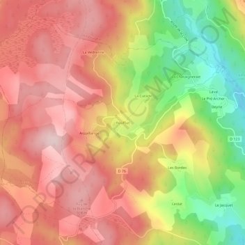 Rouffiat topographic map, elevation, terrain