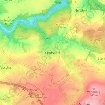 Chursdorf topographic map, elevation, terrain