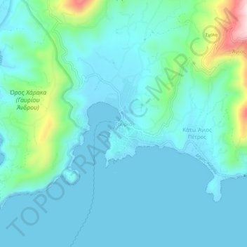 Gavrio topographic map, elevation, terrain