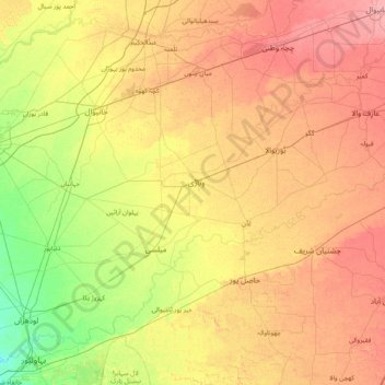 Vehari topographic map, elevation, terrain