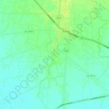 Phikun Ok topographic map, elevation, terrain