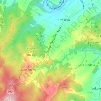 Kantorek topographic map, elevation, terrain
