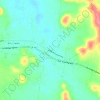 Kittrell topographic map, elevation, terrain
