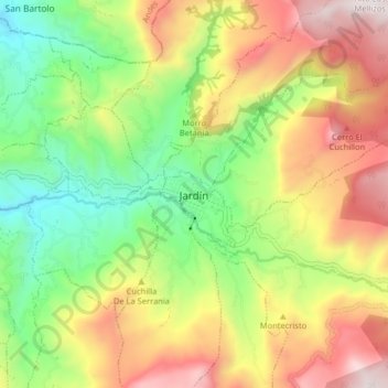 Jardín topographic map, elevation, terrain