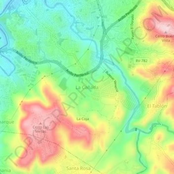 La Cañada topographic map, elevation, terrain