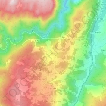 Trinta topographic map, elevation, terrain