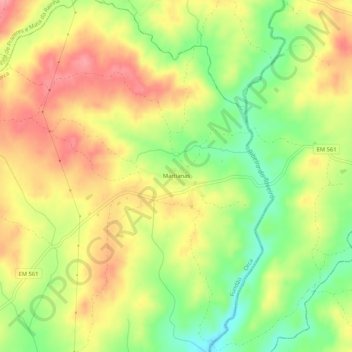 Martianas topographic map, elevation, terrain