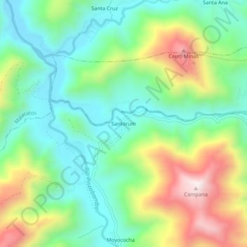Santorum topographic map, elevation, terrain