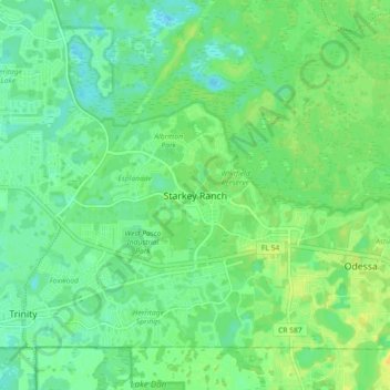 Starkey Ranch topographic map, elevation, terrain