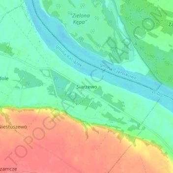 Siarzewo topographic map, elevation, terrain