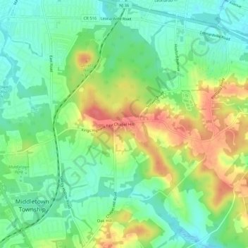 Chapel Hill topographic map, elevation, terrain