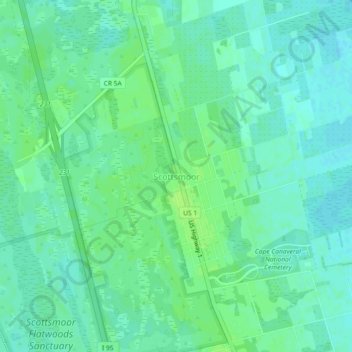 Scottsmoor topographic map, elevation, terrain