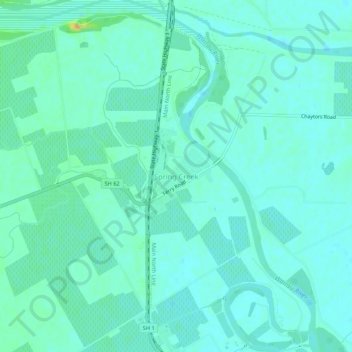 Spring Creek topographic map, elevation, terrain