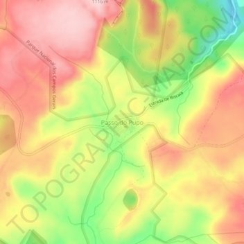 Passo do Pupo topographic map, elevation, terrain