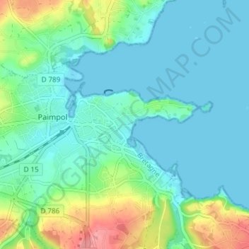 Kerdreiz topographic map, elevation, terrain