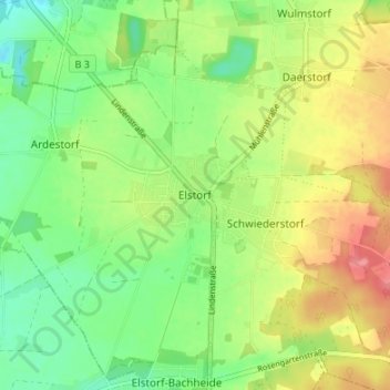 Elstorf topographic map, elevation, terrain