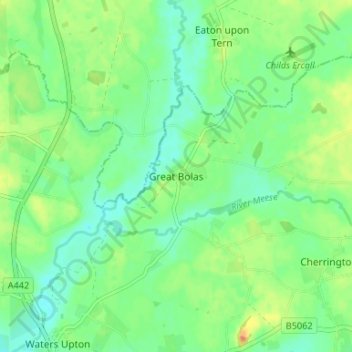 Great Bolas topographic map, elevation, terrain