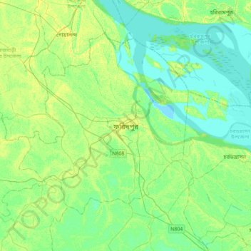 Faridpur topographic map, elevation, terrain