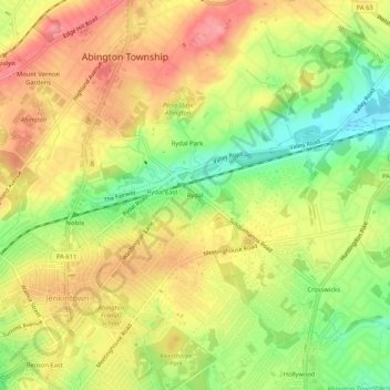 Rydal topographic map, elevation, terrain