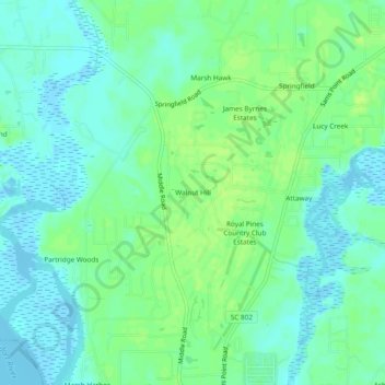 Walnut Hill topographic map, elevation, terrain