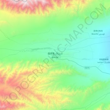 Wenquan topographic map, elevation, terrain